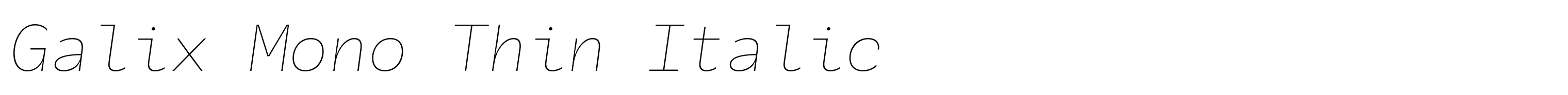 Galix Mono Thin Italic